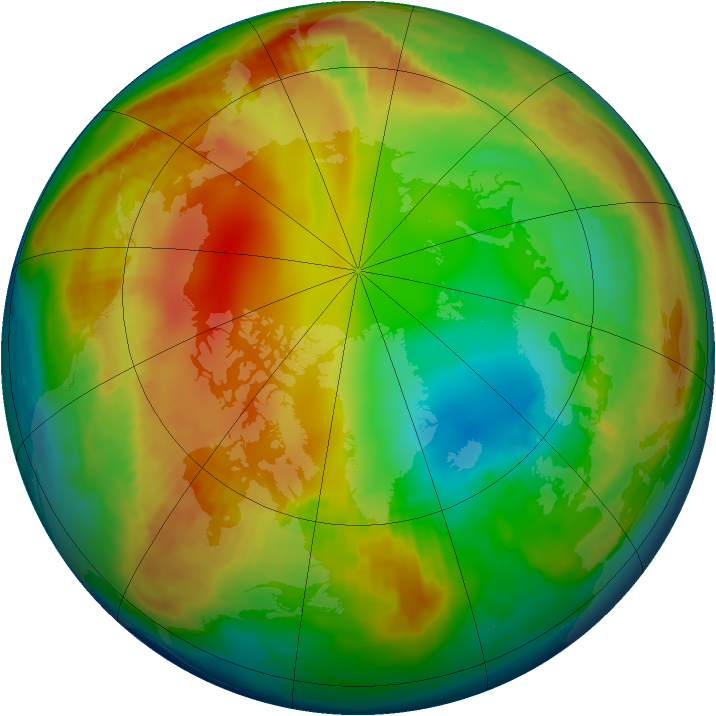 Arctic ozone map for 24 January 1998
